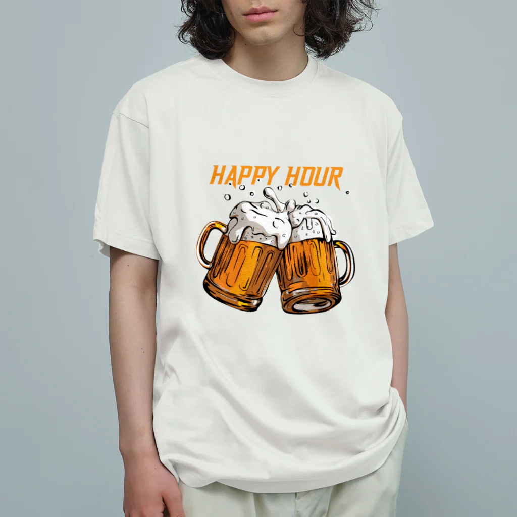 JUNK_HEDDのビールでハッピー オーガニックコットンTシャツ