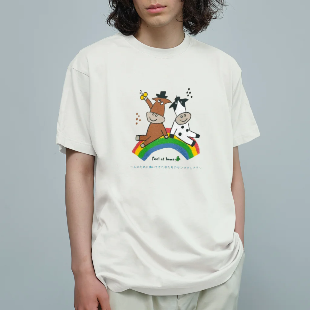 Feel at home🍀のホルちゃんとジャージーちゃん オーガニックコットンTシャツ