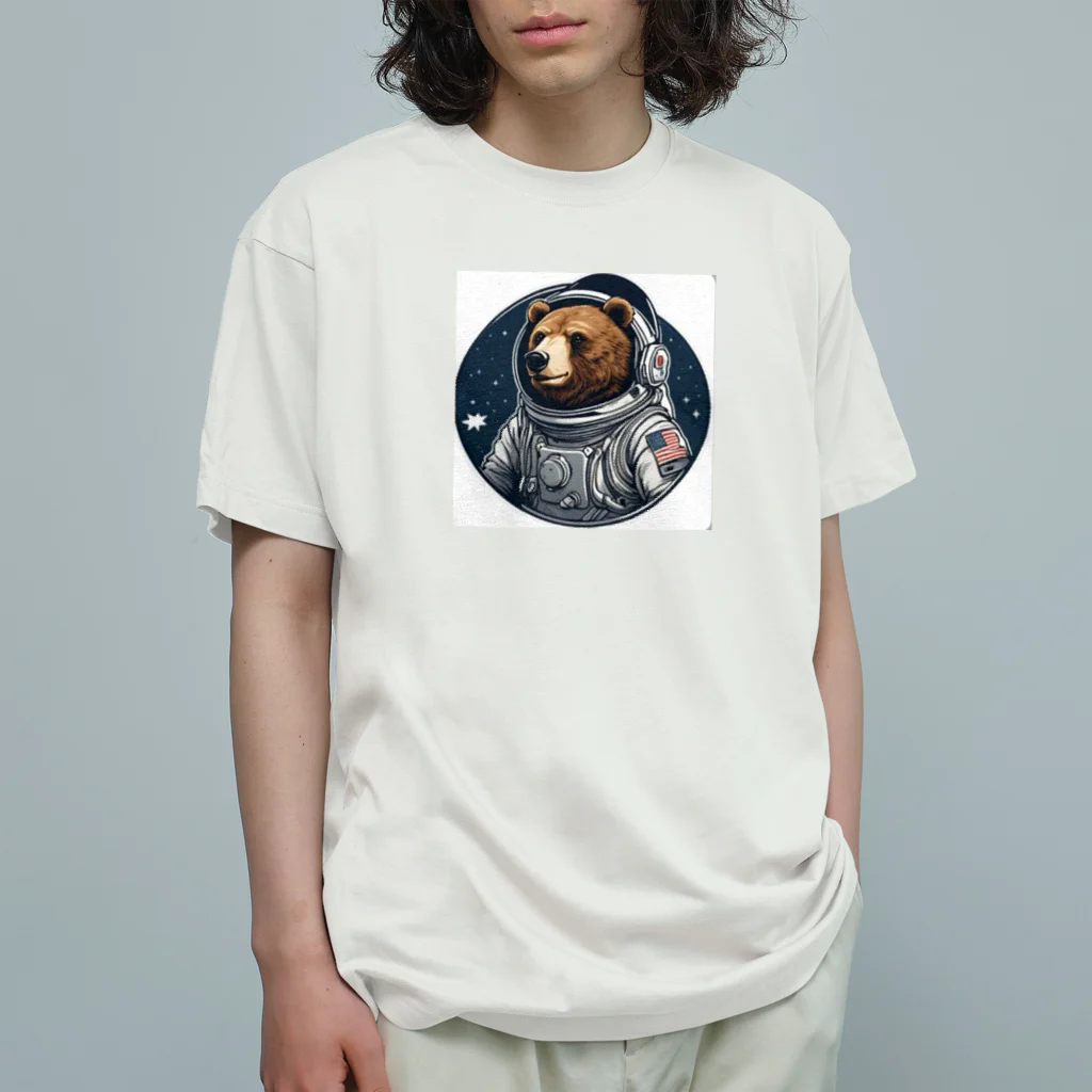 mame SHOPの宇宙飛行士くま オーガニックコットンTシャツ