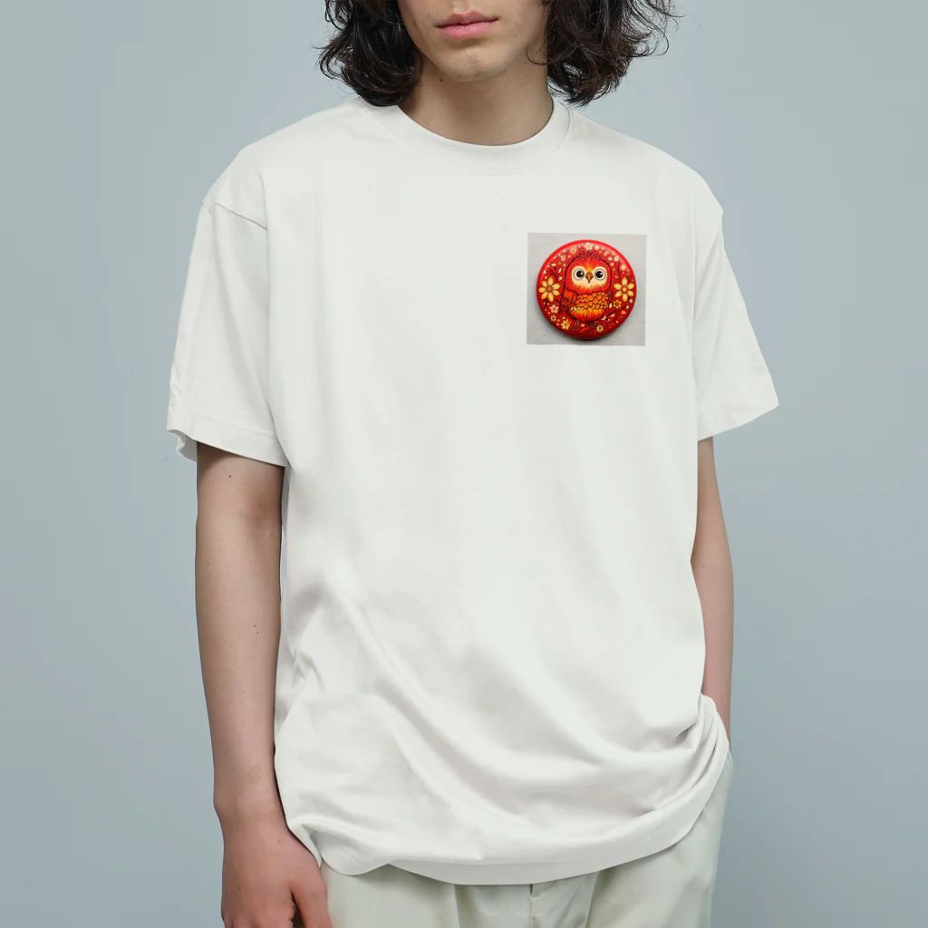 AQUAMETAVERSEの幸せを呼ぶフクロウ　BLUE PLUM  691 Organic Cotton T-Shirt