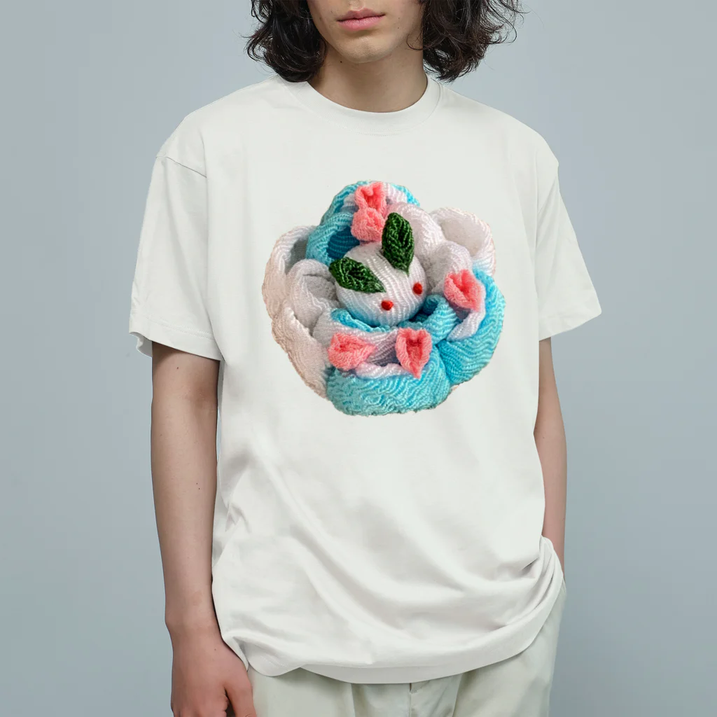 帽子屋の羊のお店の雪どきと雪兎 Organic Cotton T-Shirt