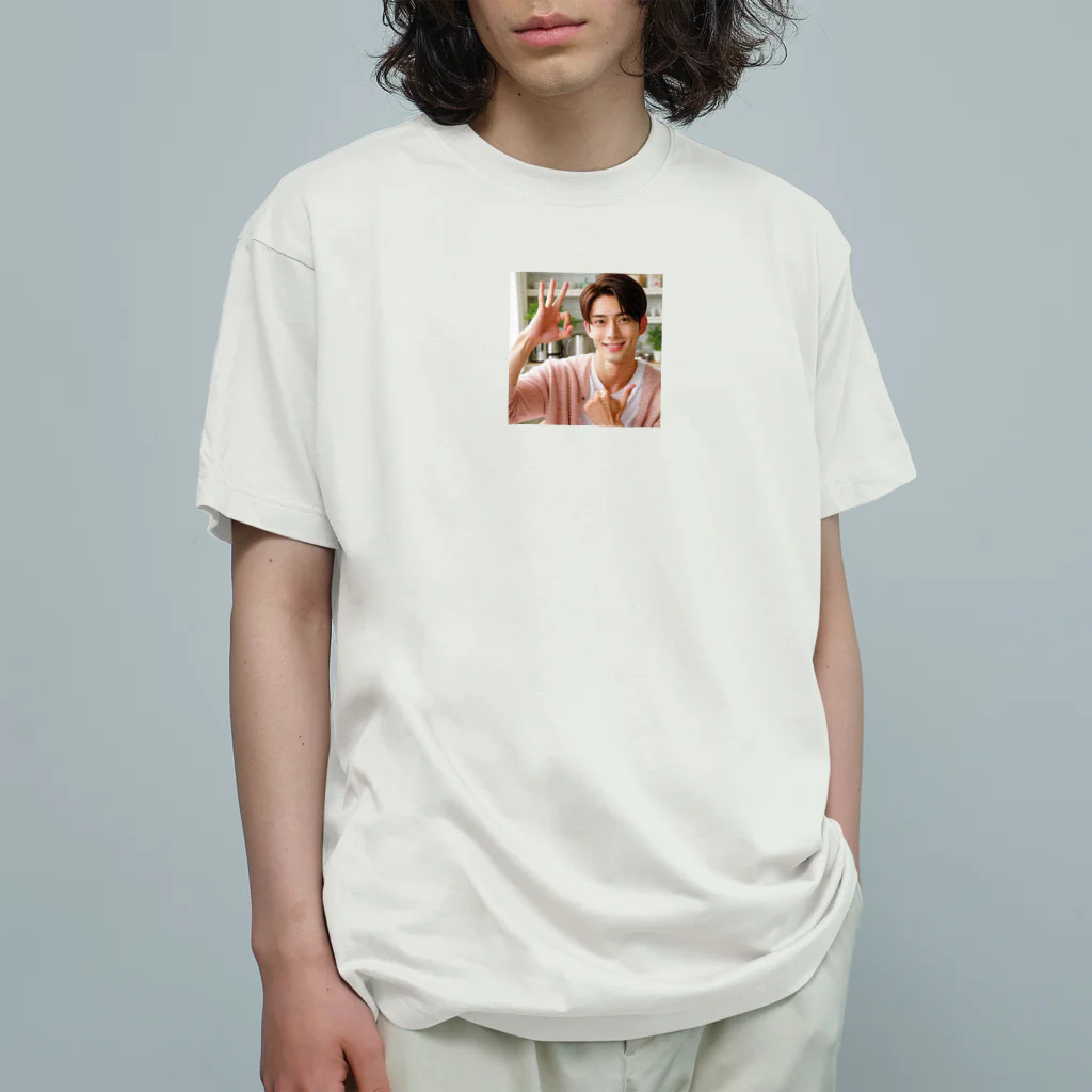 otobokemama06の爽やかな笑顔に元気いっぱい Organic Cotton T-Shirt