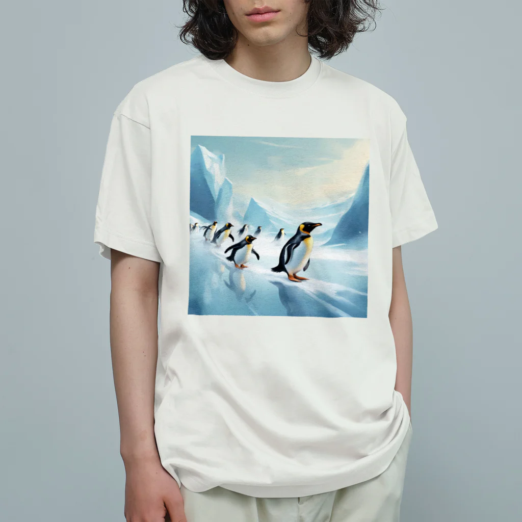 Toppogidaikonの競争するペンギン達 オーガニックコットンTシャツ