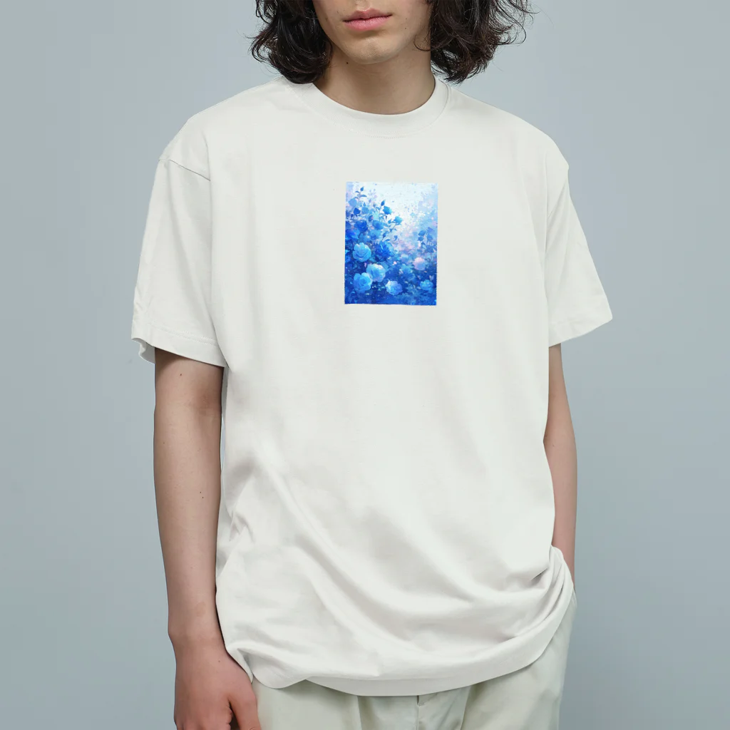 AQUAMETAVERSEの青い薔薇の花園　BLUE PLUM  691 オーガニックコットンTシャツ