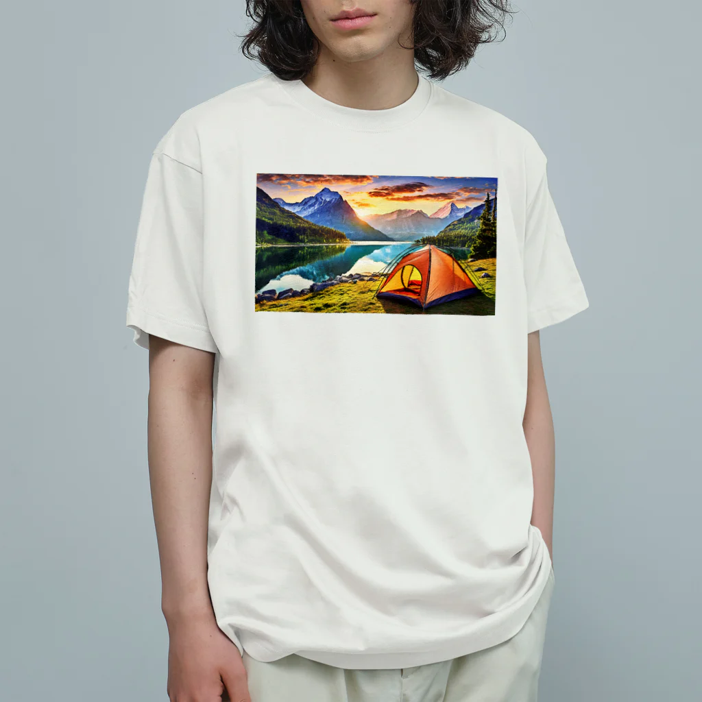 Kz_25@アウトドアーのキャンプファッション -Sunrise- オーガニックコットンTシャツ