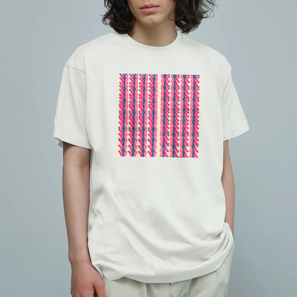 BobkachieeLennonの縞柄a オーガニックコットンTシャツ