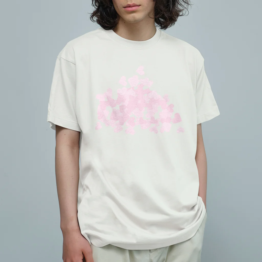 Drecome_Designの【積もったheart mark】百のハート♡飴霰(あめあられ) Organic Cotton T-Shirt