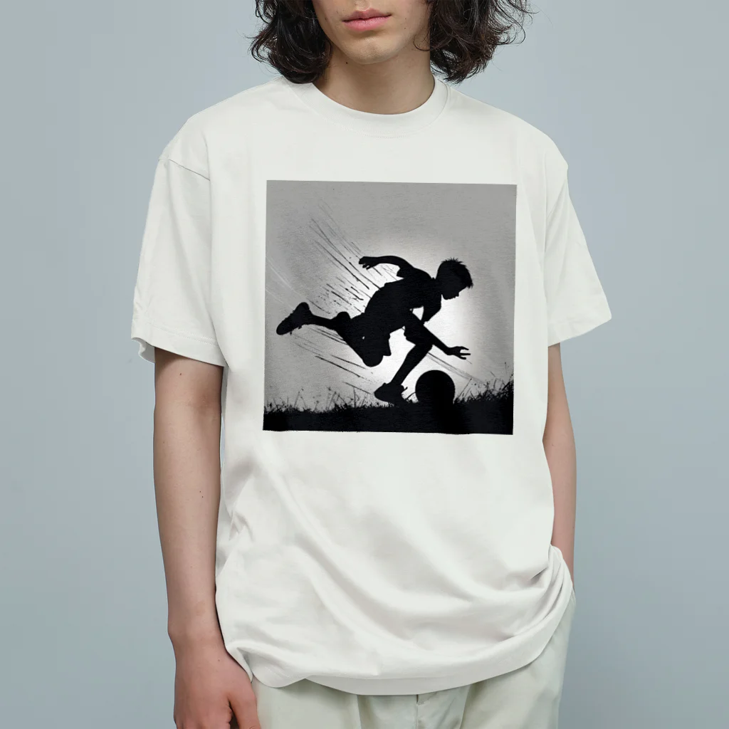 AI間違い探しのスポーツをする男の子 オーガニックコットンTシャツ