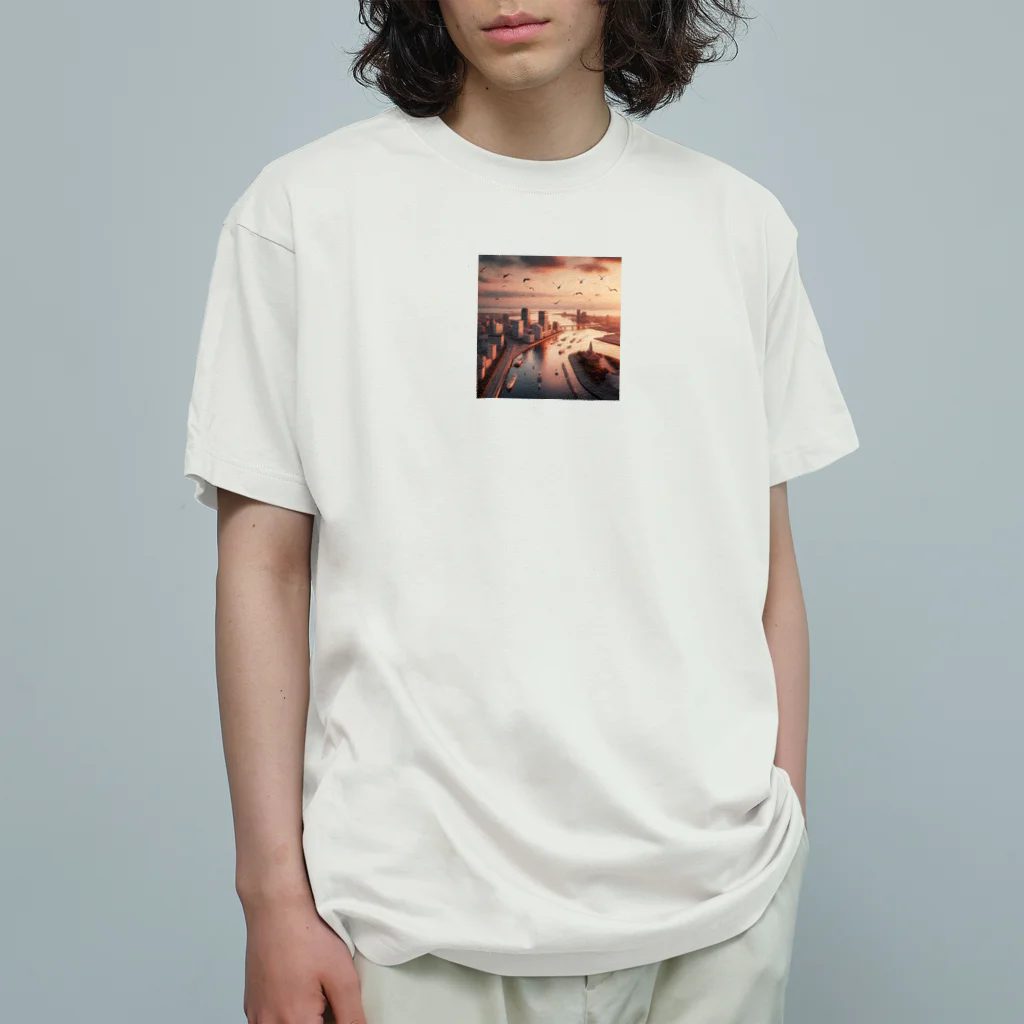 MM24Designの都会の夕暮れ オーガニックコットンTシャツ