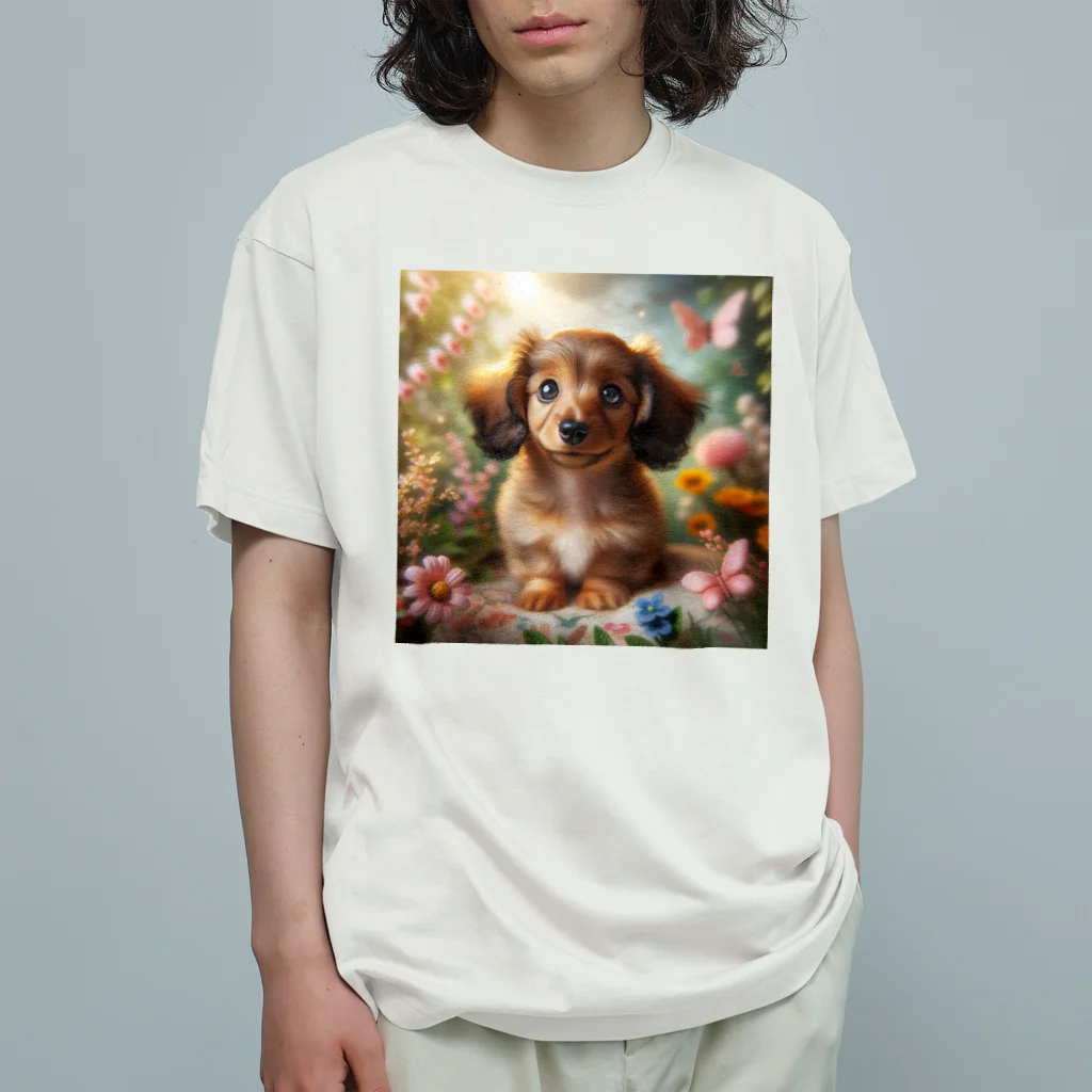 keikei5の幻想的な雰囲気の中のダックスフント Organic Cotton T-Shirt