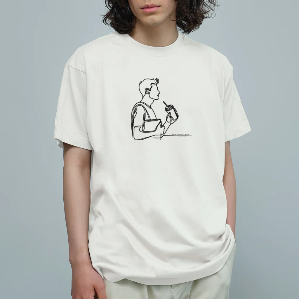 モノライティングの三限終わりの珈琲(男子大学生ver.) Organic Cotton T-Shirt