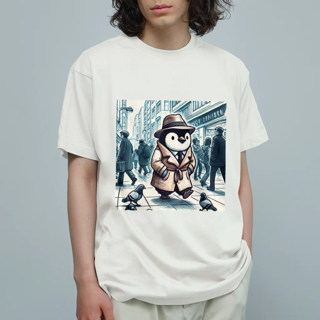 Under the seaの都会ペンギン オーガニックコットンTシャツ