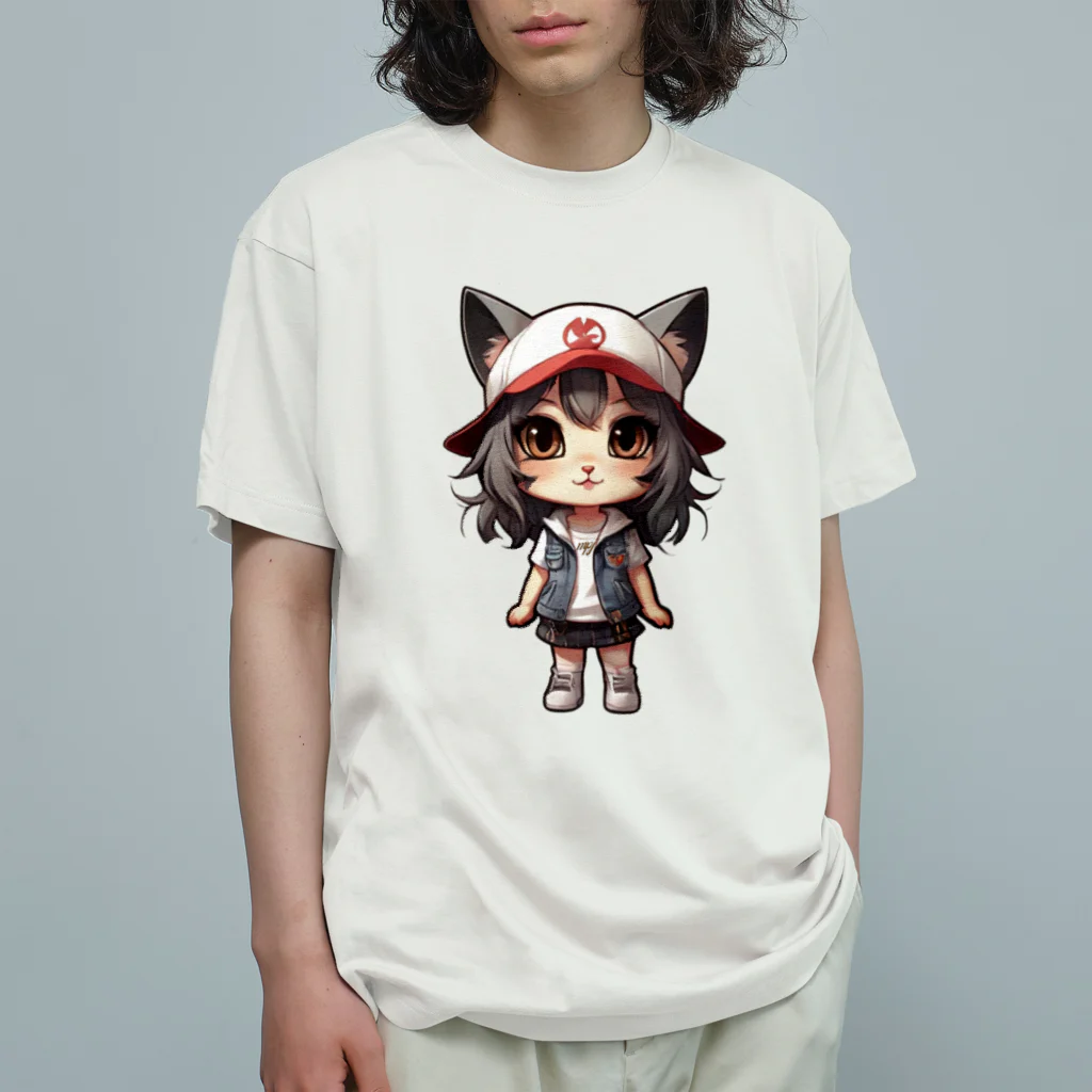 RANRAN2432MPJの猫派アイドル【にゃ美ちゃん】 Organic Cotton T-Shirt