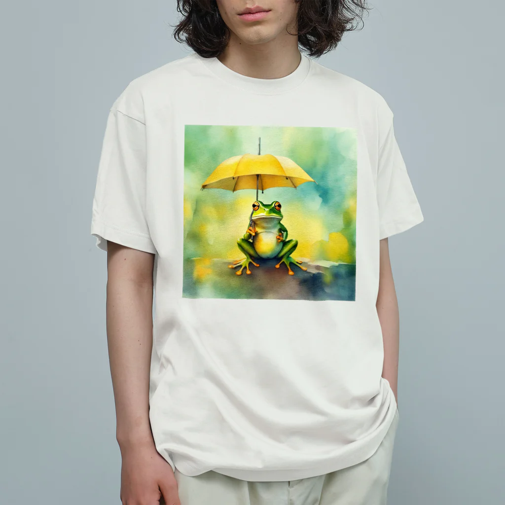 Oimo_shanの雨だねぇ、カエルさん Organic Cotton T-Shirt