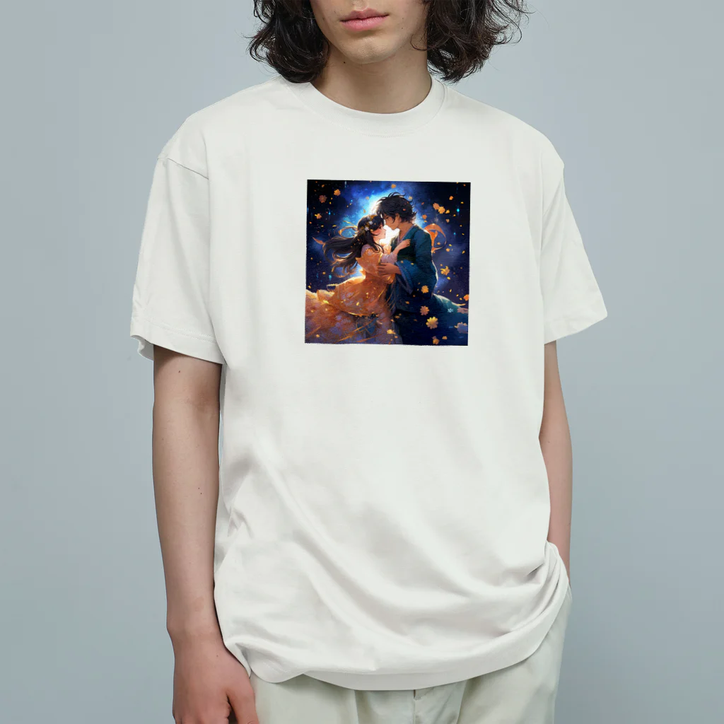 AQUAMETAVERSEの七夕の夜彦星と織り姫　なでしこ1478 オーガニックコットンTシャツ