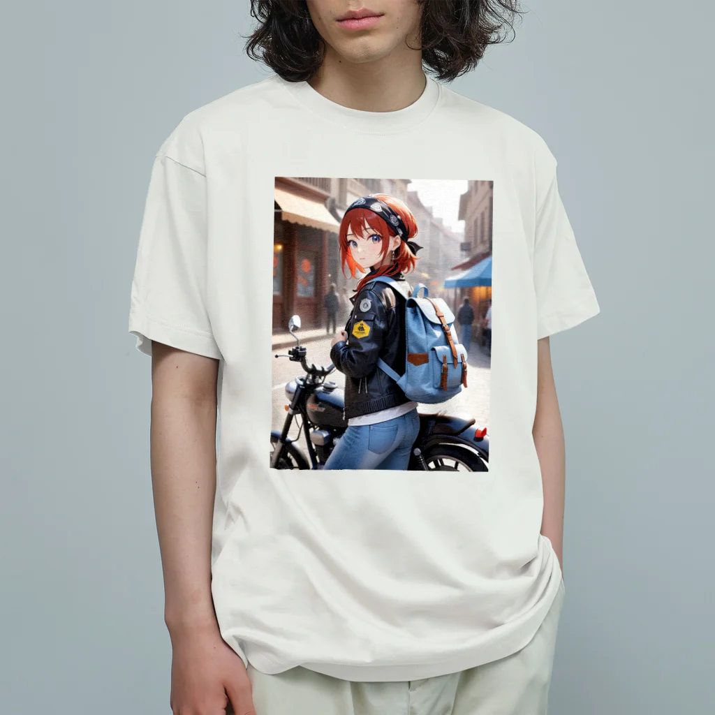 ヨーカズのバイク女子そら オーガニックコットンTシャツ