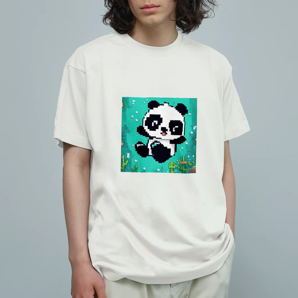 Smile Pop Artの水中パンダ Organic Cotton T-Shirt