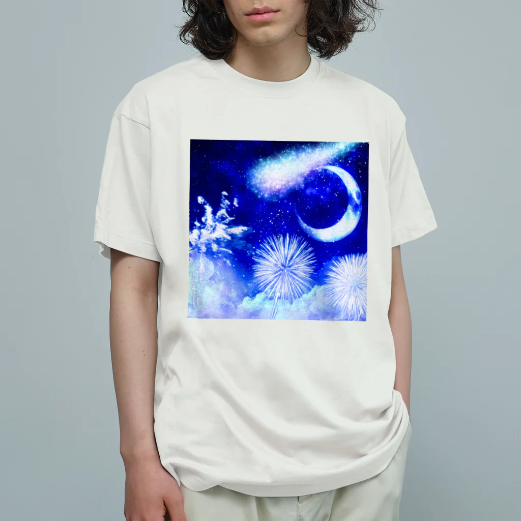 mantahiの星と花火 Organic Cotton T-Shirt