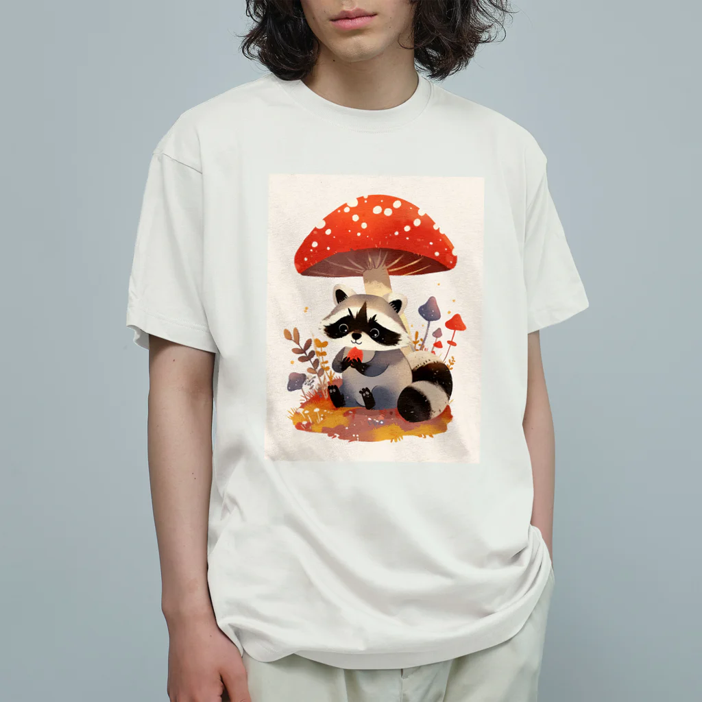 AQUAMETAVERSEのアライグマのお食事　Hime  2530 オーガニックコットンTシャツ