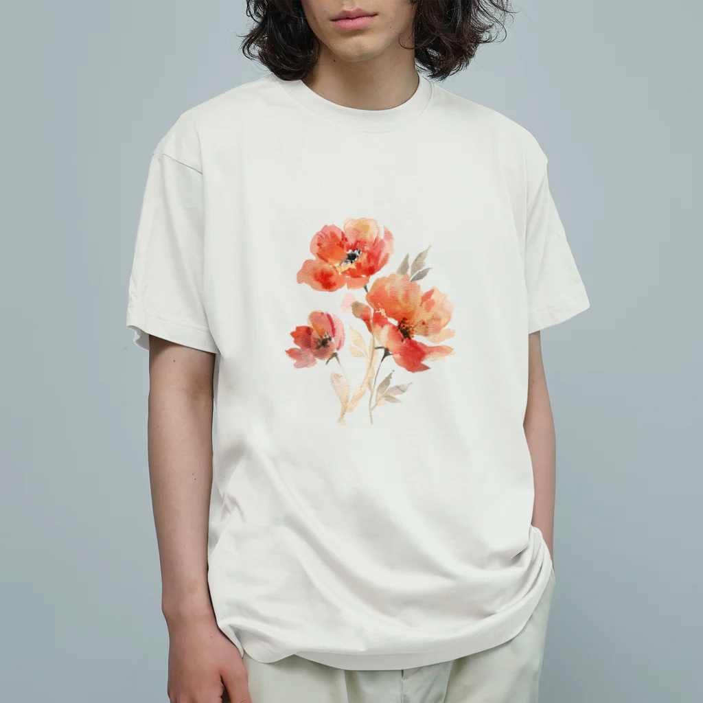 Petia Bloomの水彩風の花イラスト Organic Cotton T-Shirt