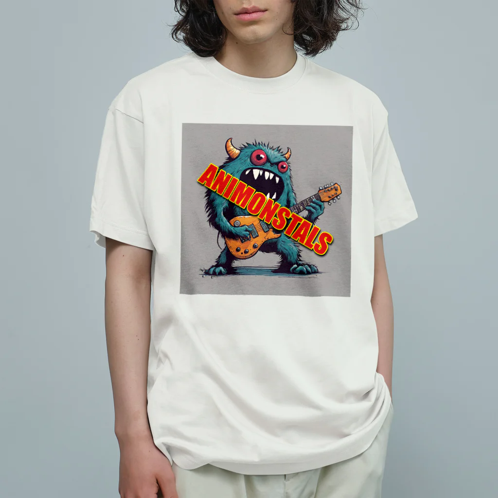 ANIMONSTALSのグリーンモンスタル オーガニックコットンTシャツ