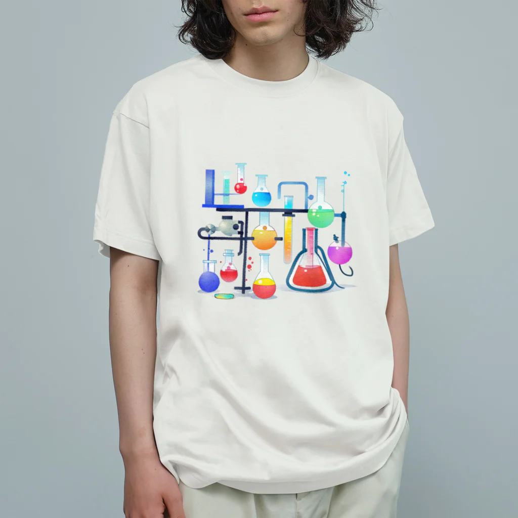 パキュラSHOPのカラフルなサイエンス オーガニックコットンTシャツ