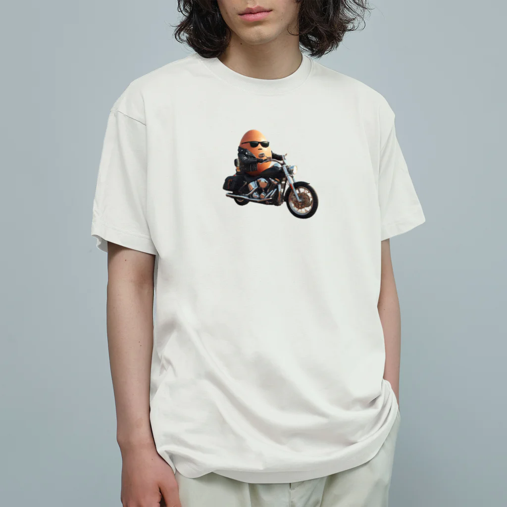 卵かけご飯 / Egg over riceのバイカーエッグ Organic Cotton T-Shirt