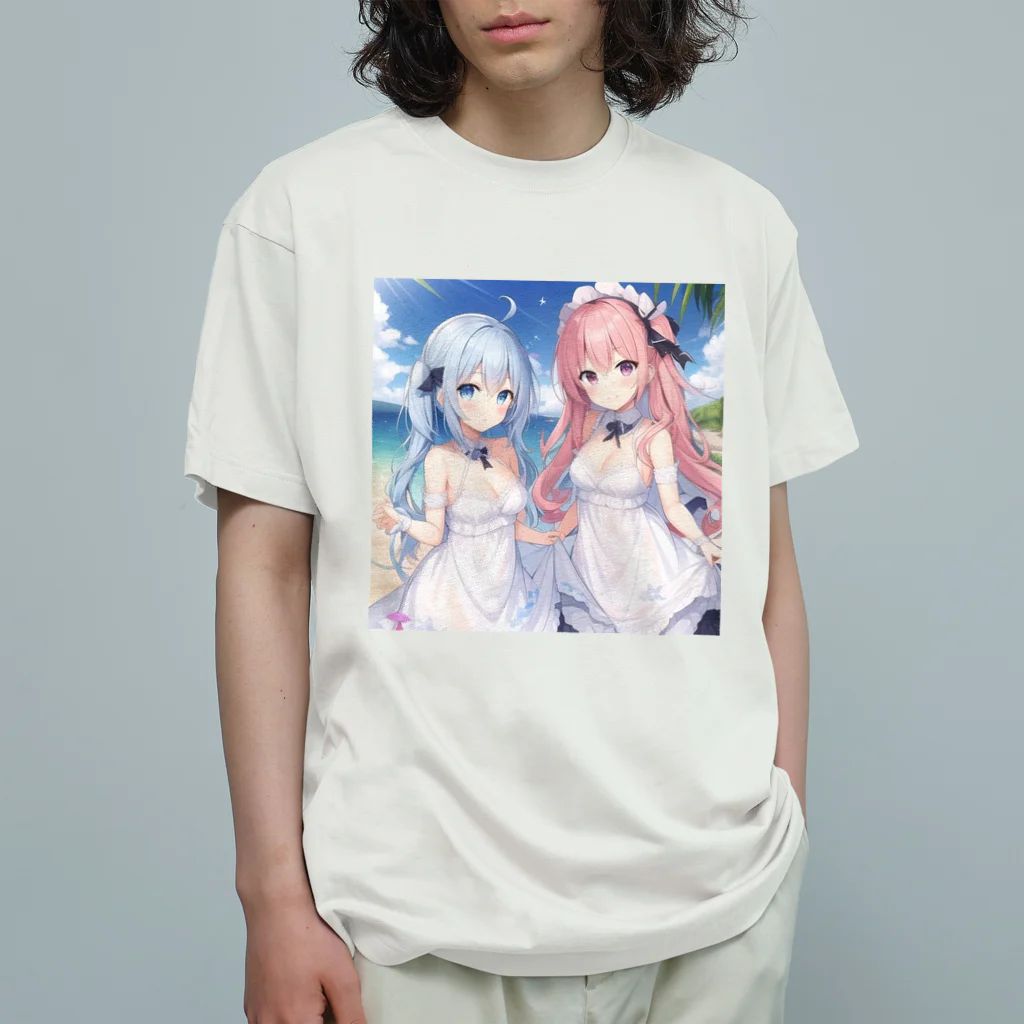 AzurのAzur&Azvl 白ワンピース オーガニックコットンTシャツ