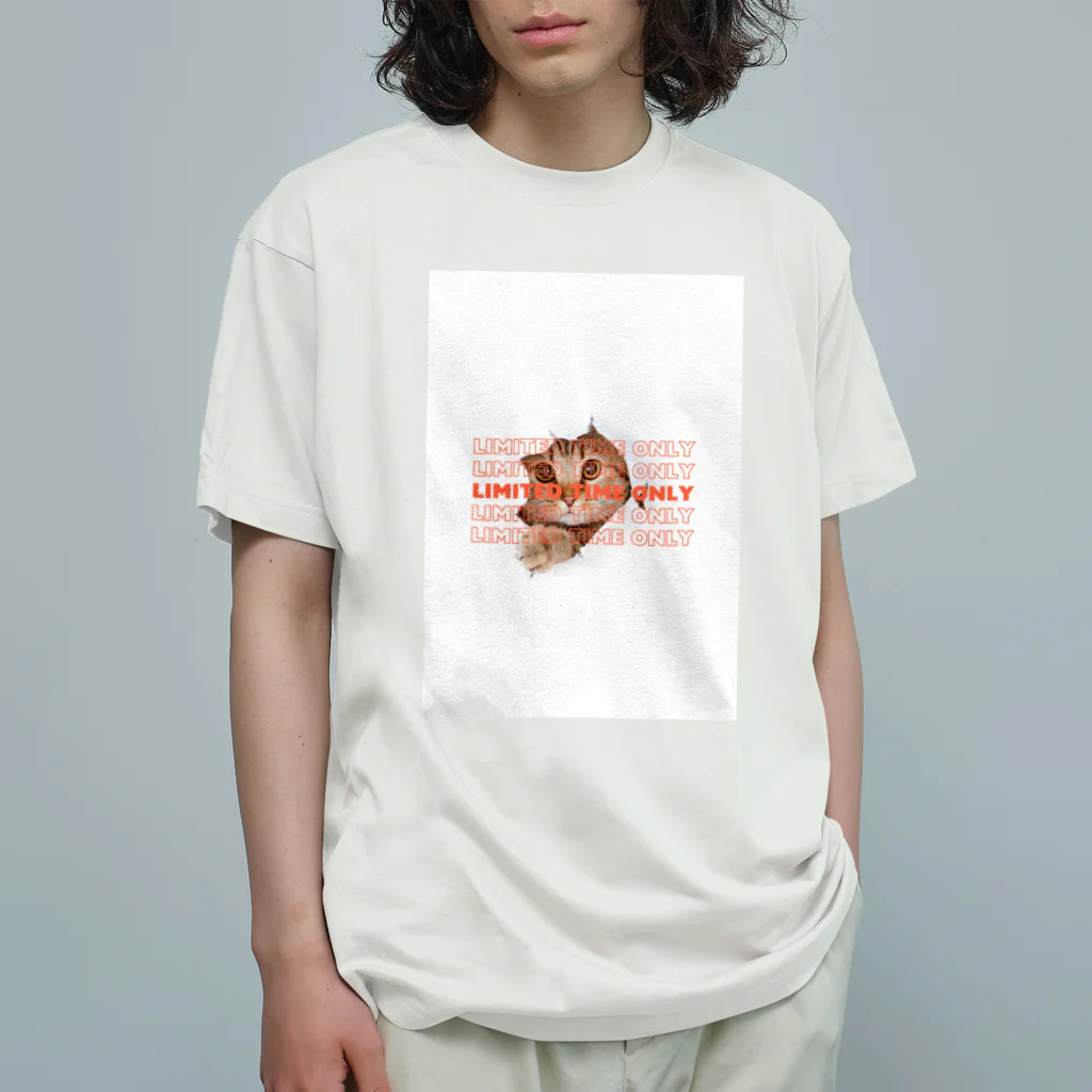 Holidayの猫 オーガニックコットンTシャツ