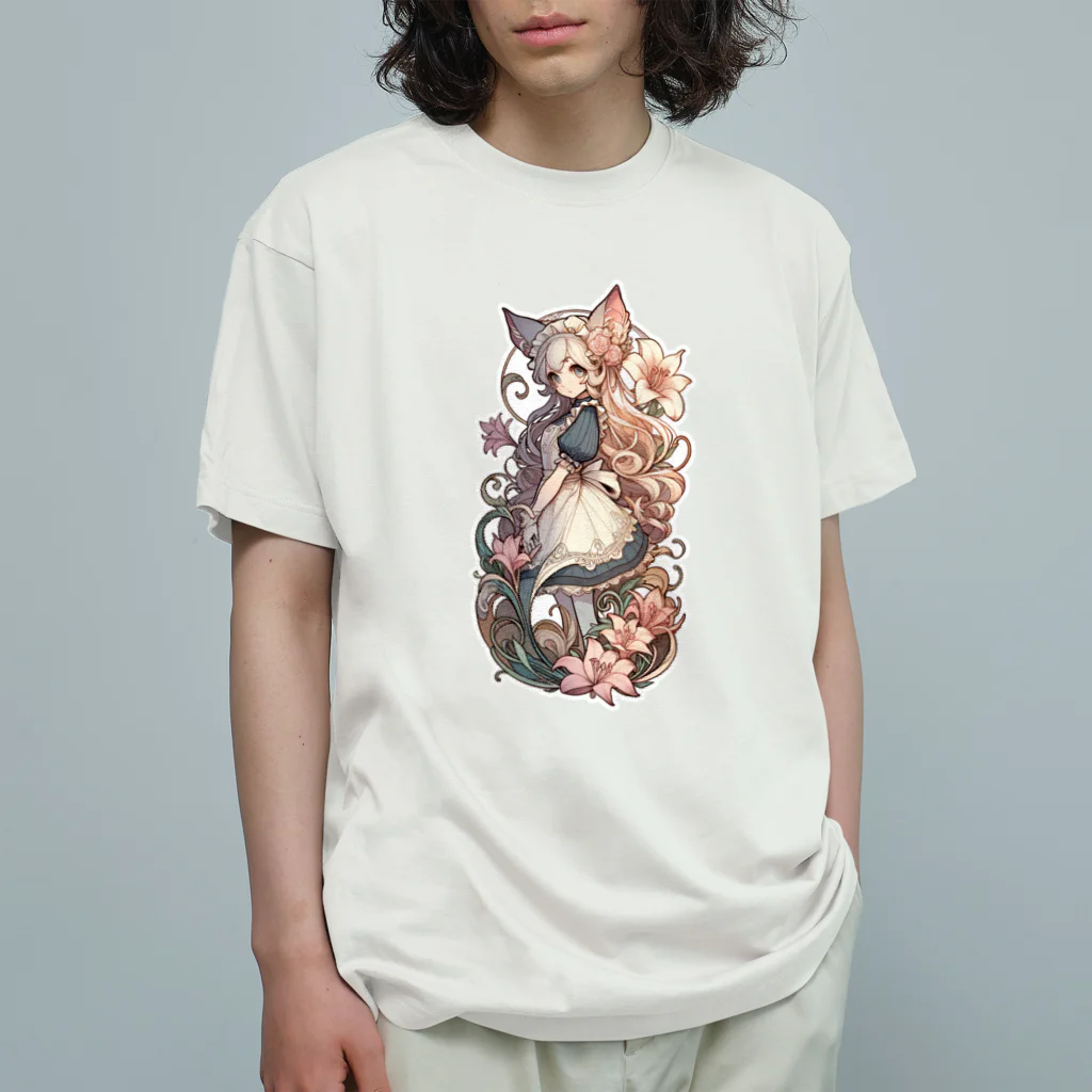 MITAKA_A_Iの植物と猫さん オーガニックコットンTシャツ