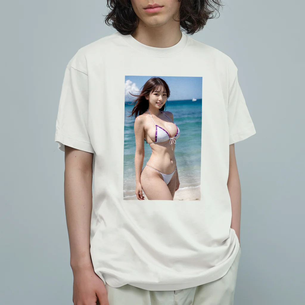 kamakirin011のAI美女の水着姿 005 オーガニックコットンTシャツ