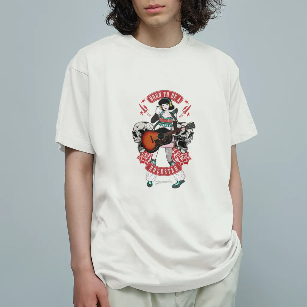 HANAMIの花心ROCKシリーズ オーガニックコットンTシャツ