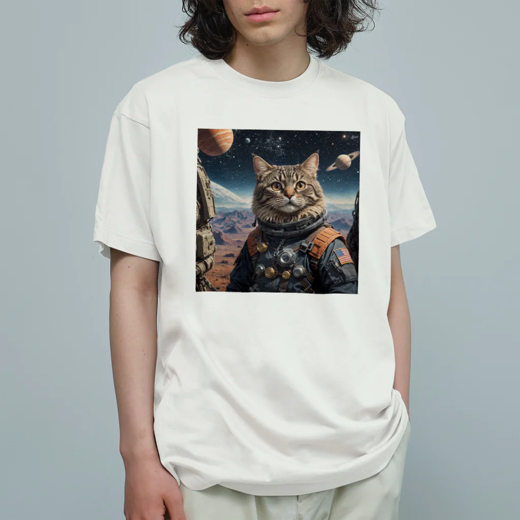 roogerの宇宙猫1 オーガニックコットンTシャツ