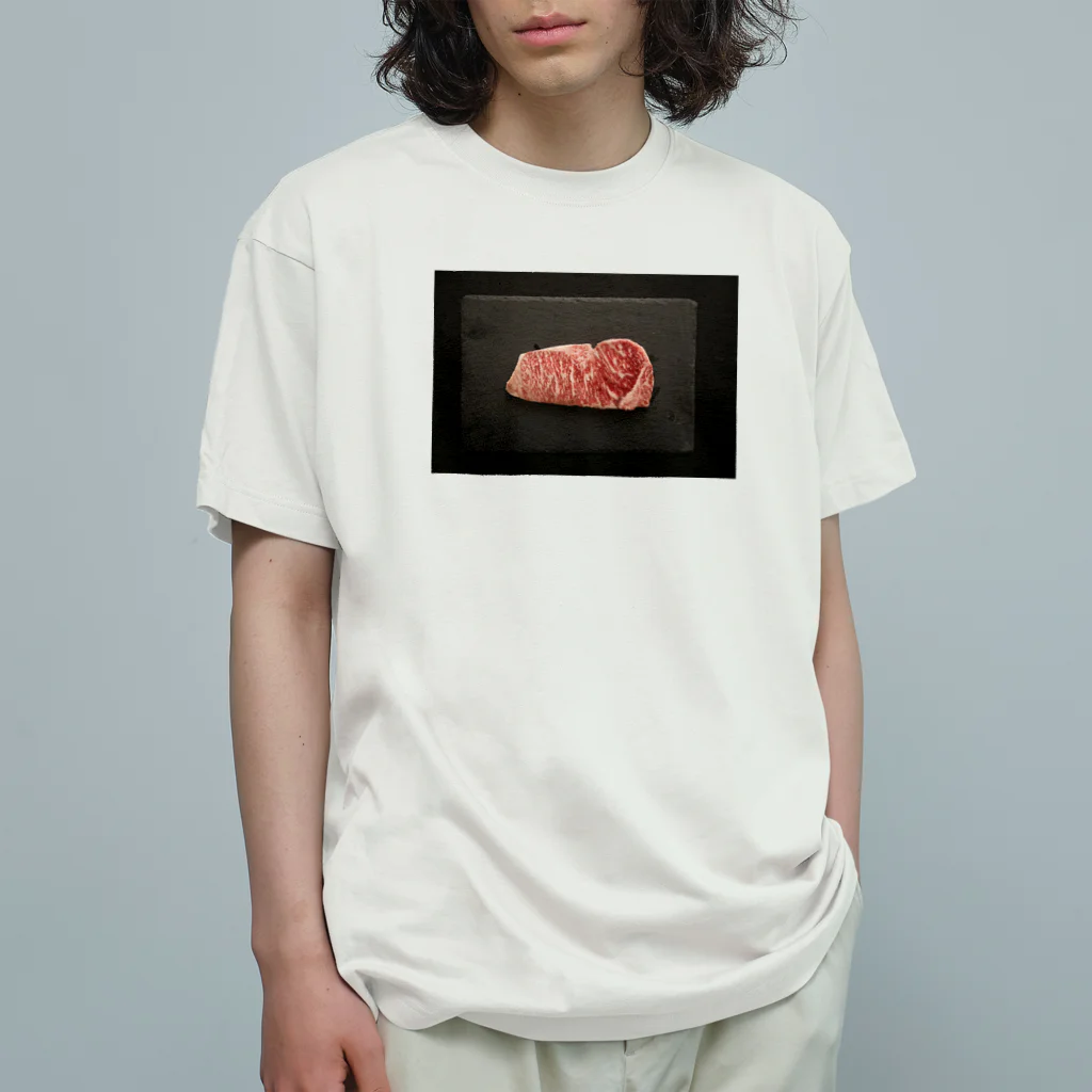 nikunootaniのステーキ オーガニックコットンTシャツ
