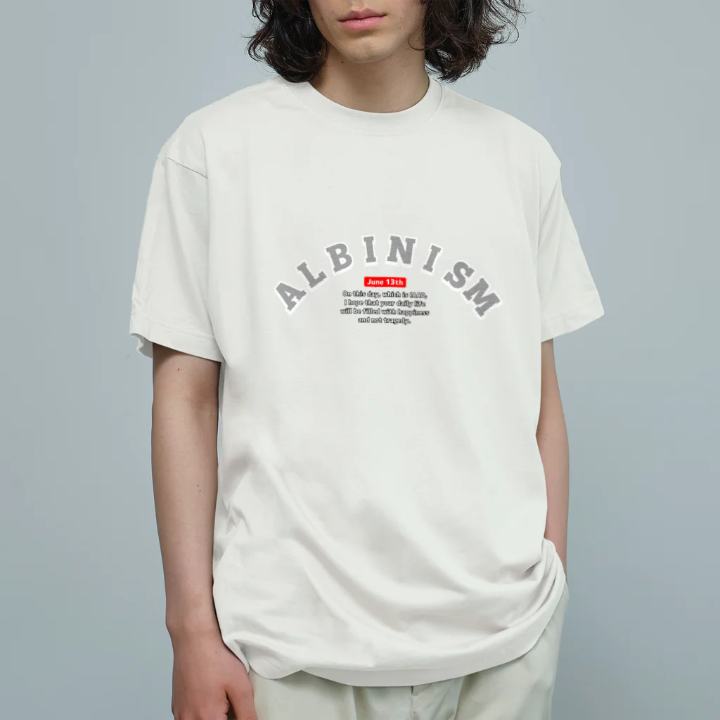 粕谷幸司 as アルビノの日本人の6月13日のアルビニズム Organic Cotton T-Shirt