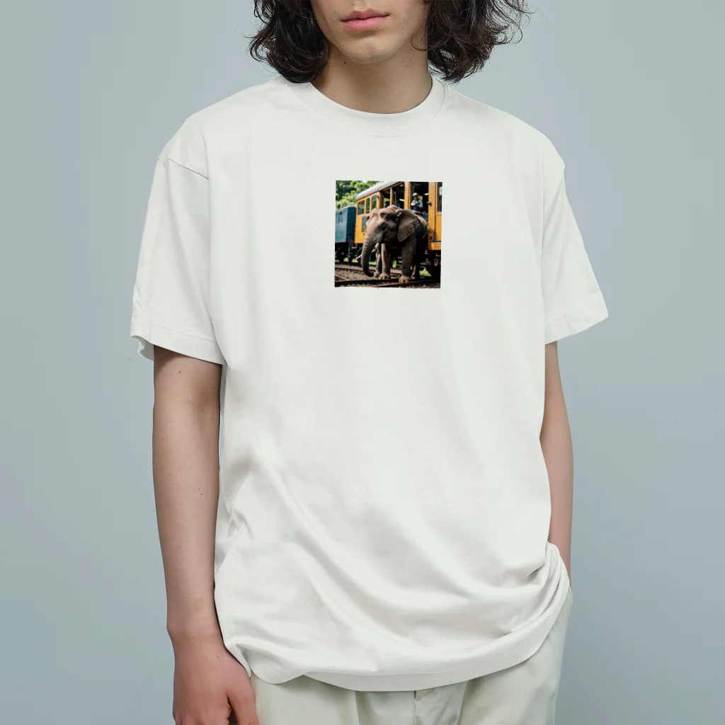 ミスターの汽車と象 Organic Cotton T-Shirt