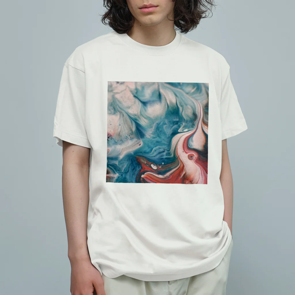 R-mayの鮮やかなマーブル Organic Cotton T-Shirt