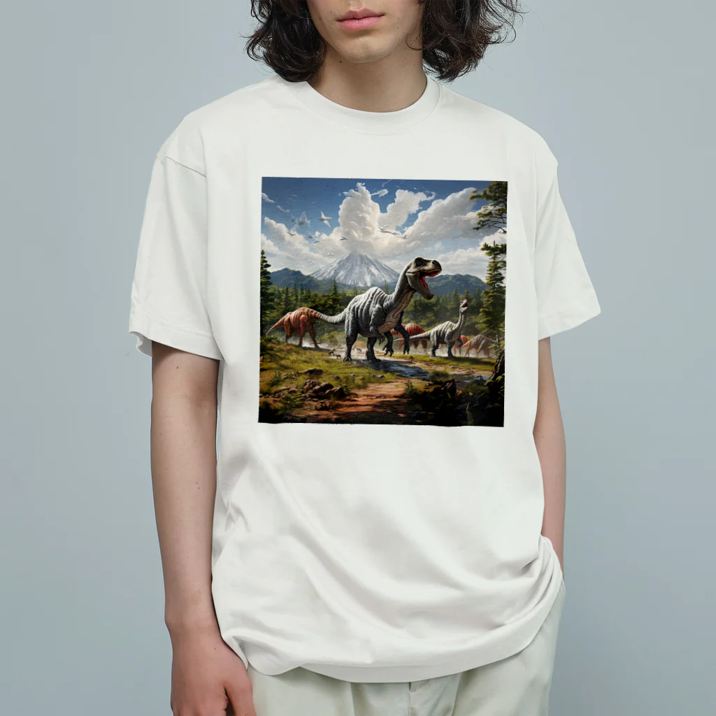 AQUAMETAVERSEの恐竜の生活　なでしこ1478 オーガニックコットンTシャツ