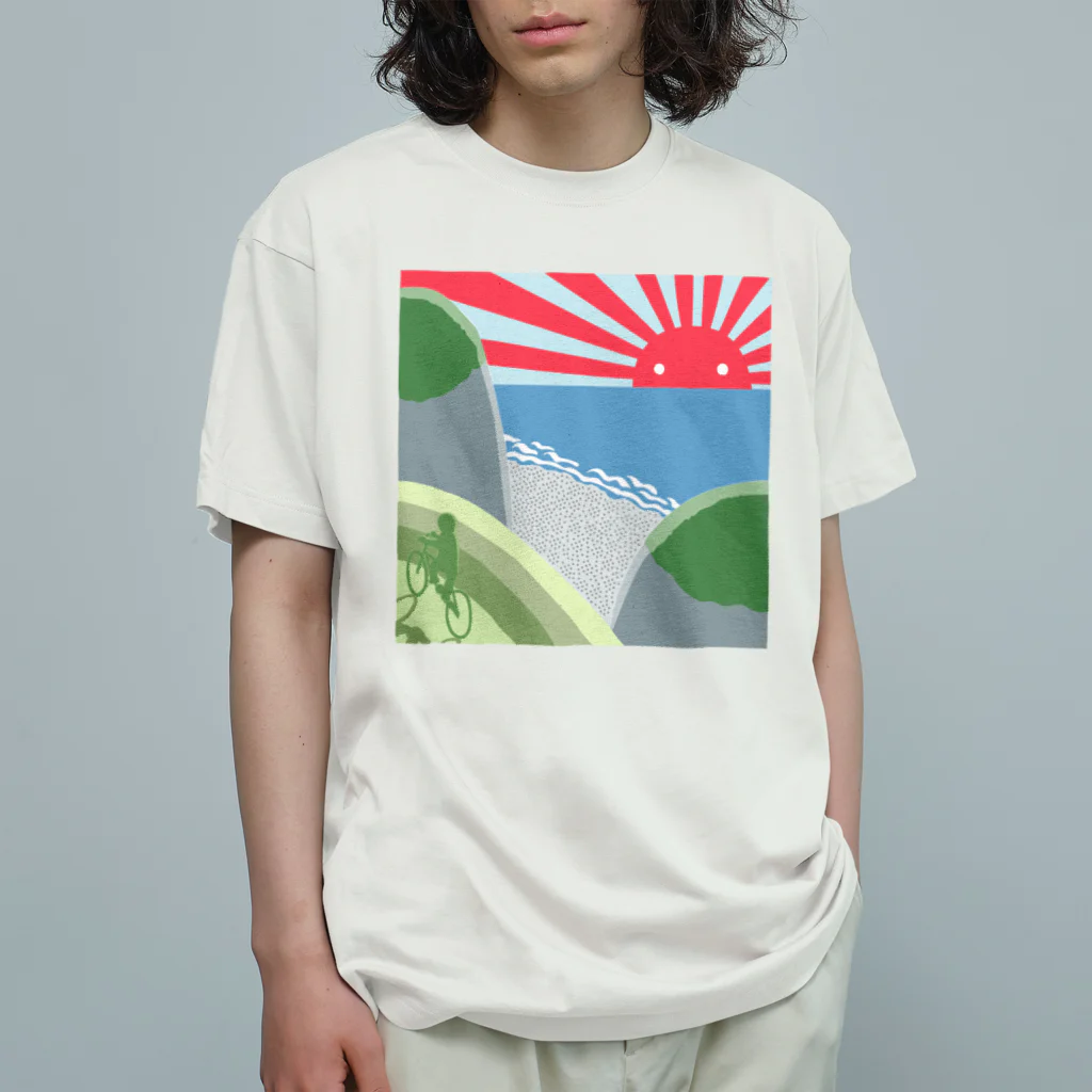 eugorameniwaの浜辺の朝日 オーガニックコットンTシャツ