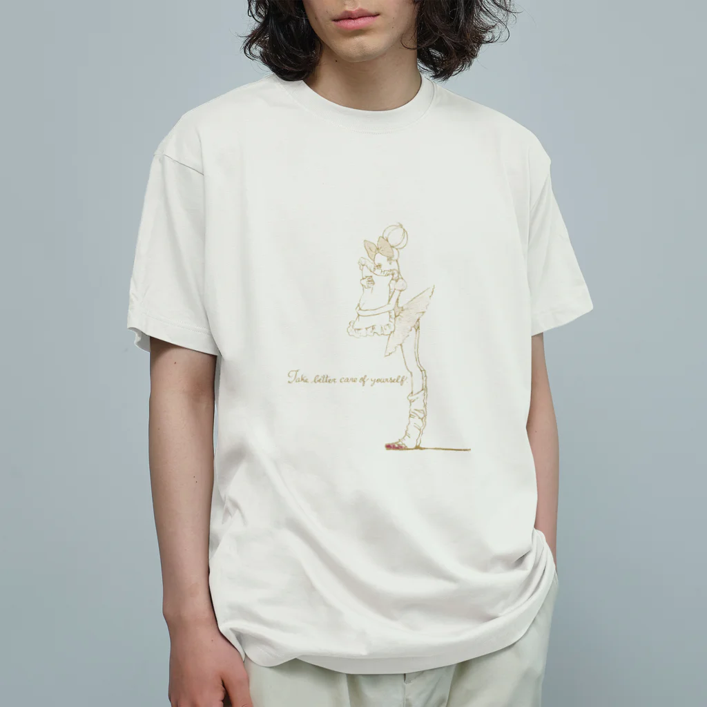 やまかわようこのSketch003 お疲れバレリーナGold Organic Cotton T-Shirt