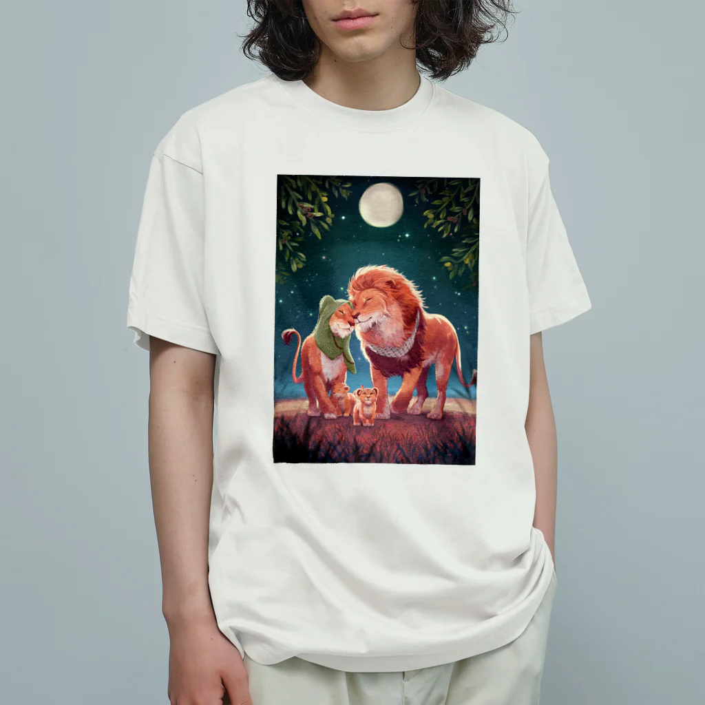 GE_Tulleの【パレスチナと共に】オリーブとライオン オーガニックコットンTシャツ
