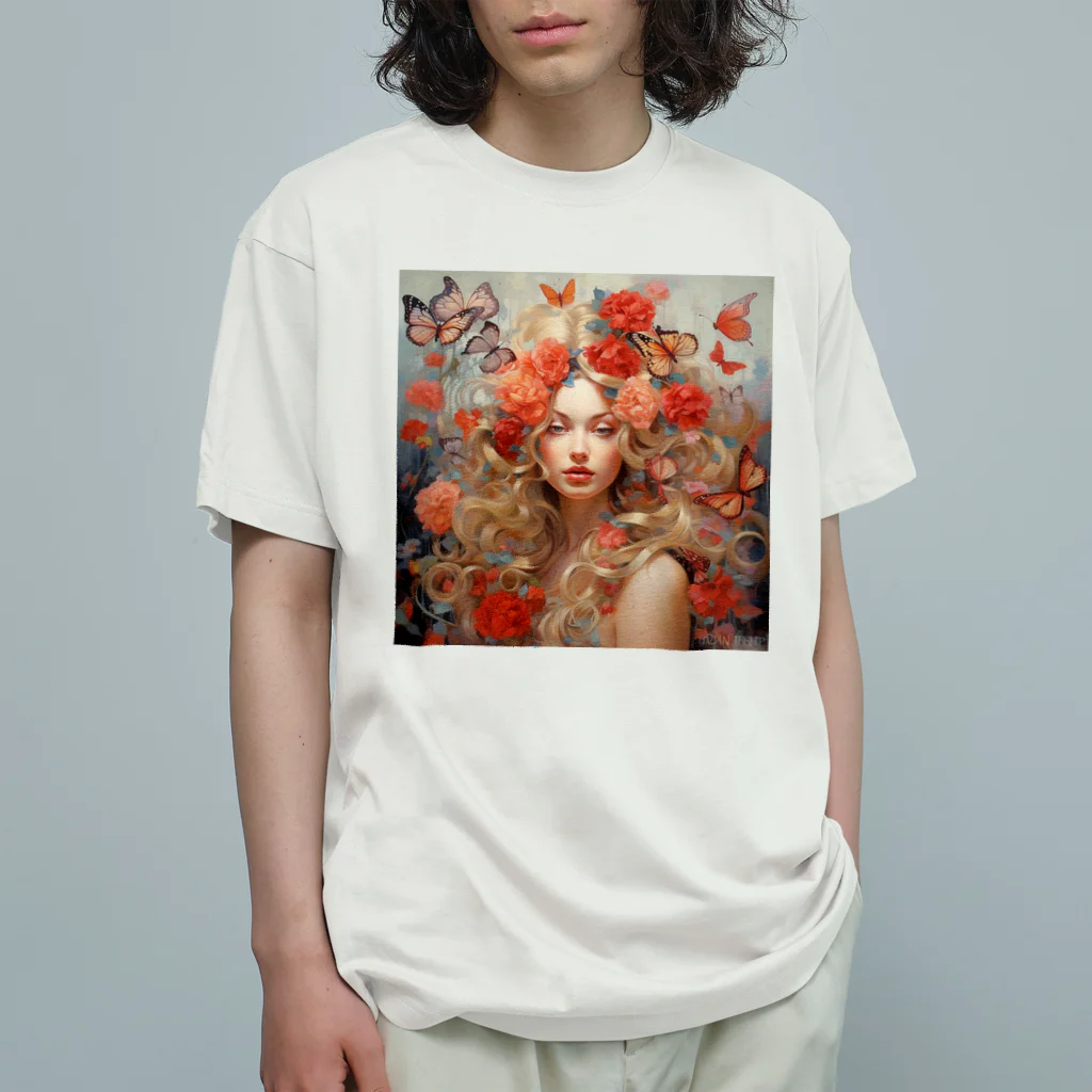 AQUAMETAVERSEの髪飾りバラの女性　なでしこ1478 Organic Cotton T-Shirt