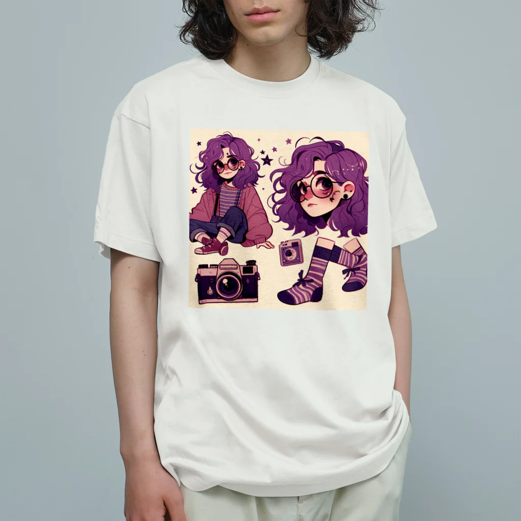 潮風のカメラと少女 オーガニックコットンTシャツ