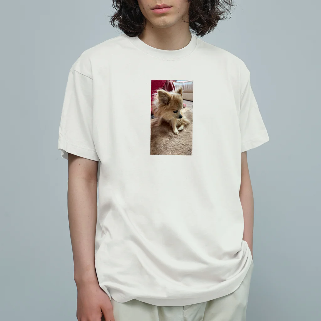 Yukaの絵と実家の犬🐕のチワワの小夏ちゃん オーガニックコットンTシャツ