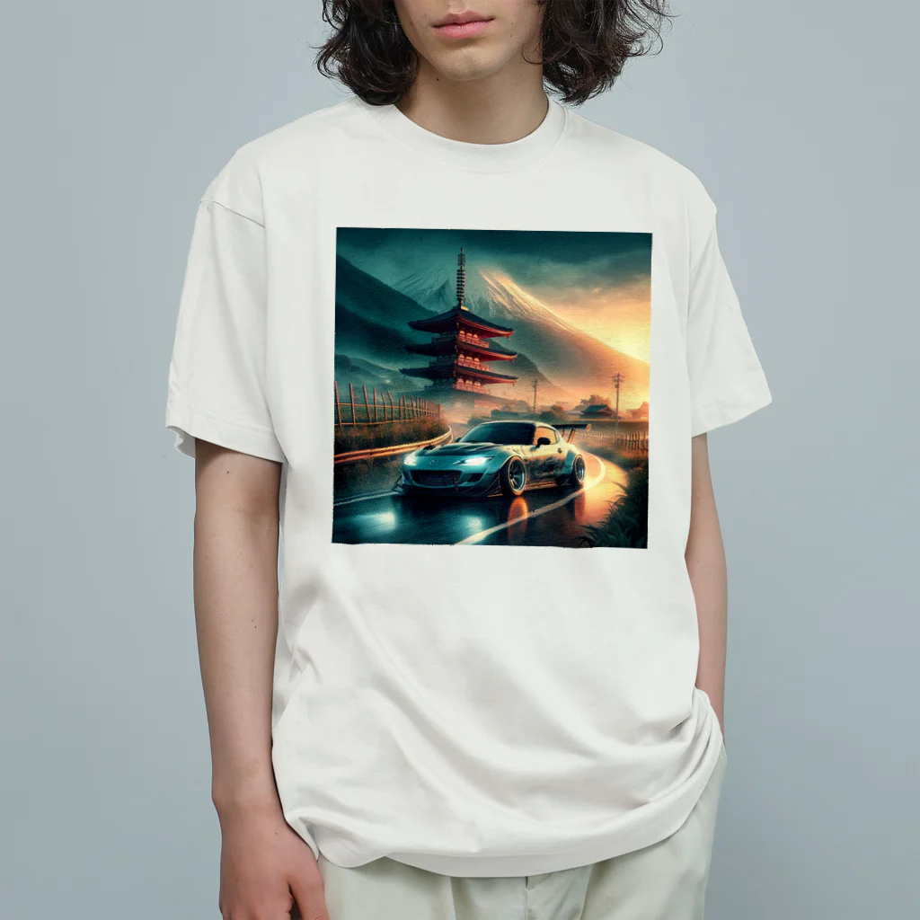 DRIFT CARSのロードスター　ドリフト　日本　峠　MAZDA Organic Cotton T-Shirt
