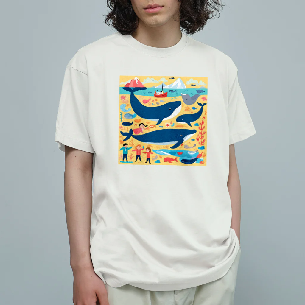 OHANA_087のアラスカの雄大な自然に暮らす人々と動物たちの調和 Organic Cotton T-Shirt