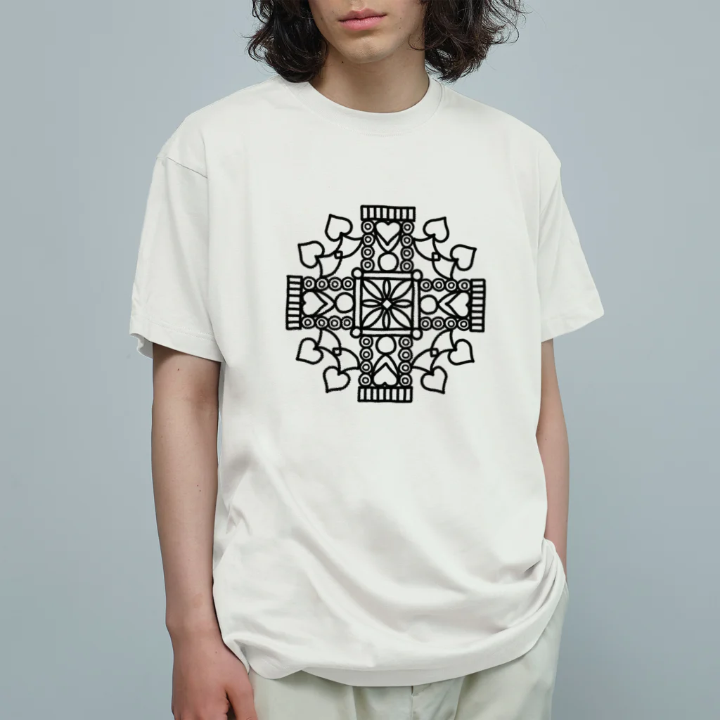 ARIGATOU-81のMANDALA •1• (B) オーガニックコットンTシャツ