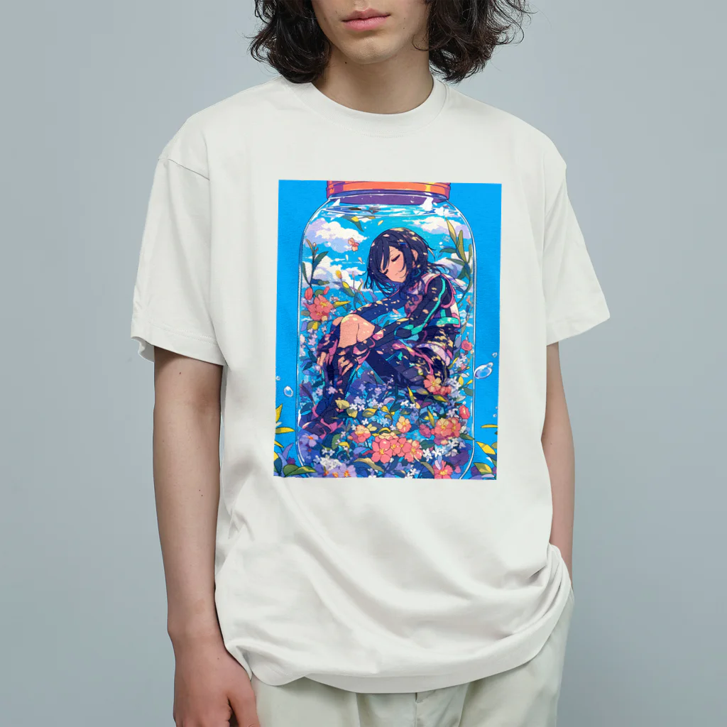 AQUAMETAVERSEの瓶の中のヒーロー　なでしこ1478 オーガニックコットンTシャツ