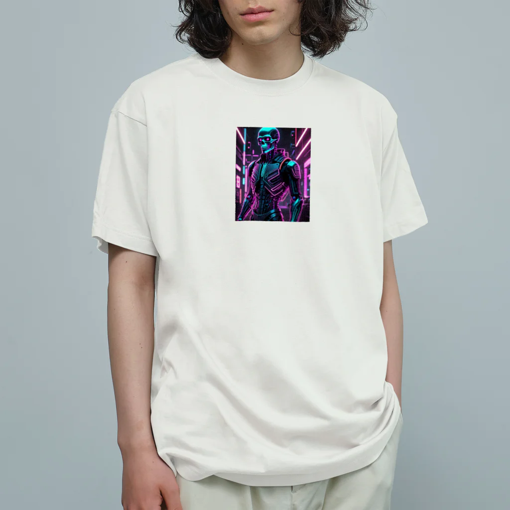 Skeletonの超クールな骸骨のサイバーパンクアート！ Organic Cotton T-Shirt