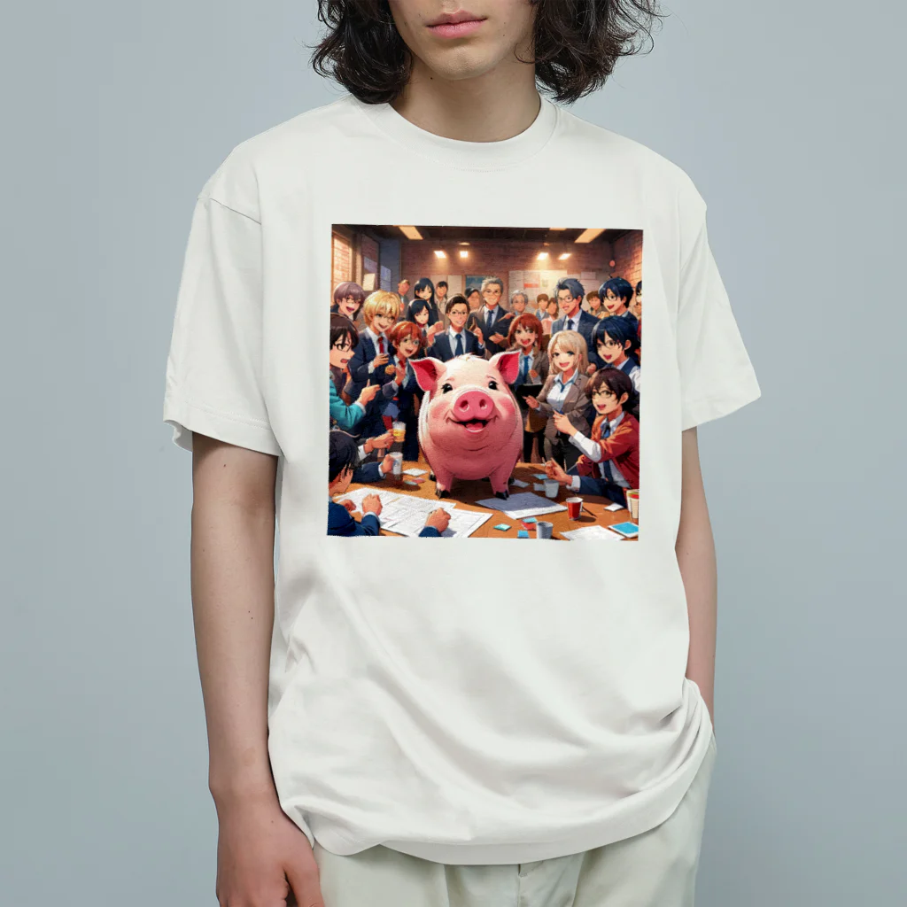 MTHのチームビルディングイベントを企画するミニブタ Organic Cotton T-Shirt